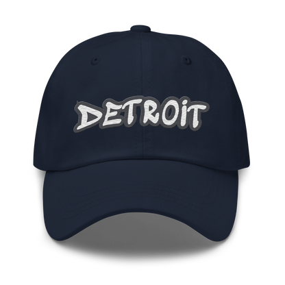 'Detroit' Dad Hat (Iron Ore Grey Tag Font)