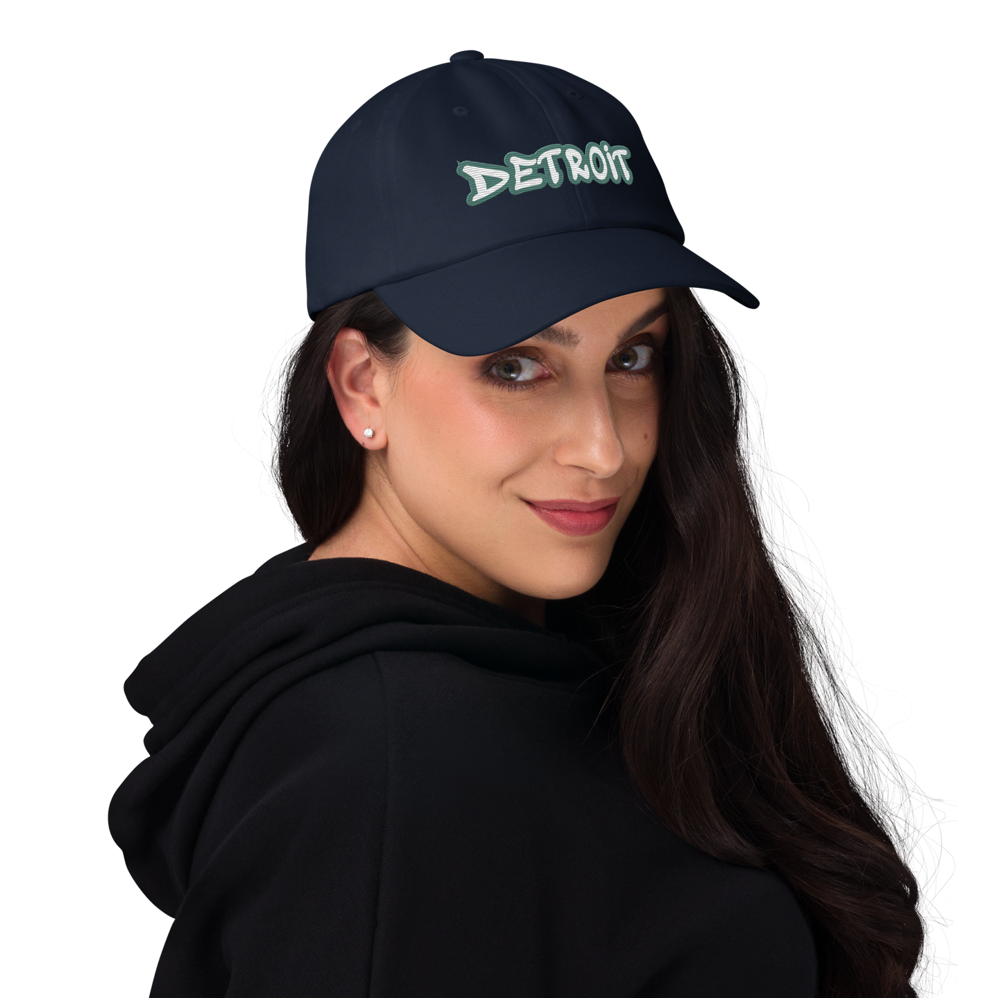 'Detroit' Dad Hat (Copper Green Tag Font)