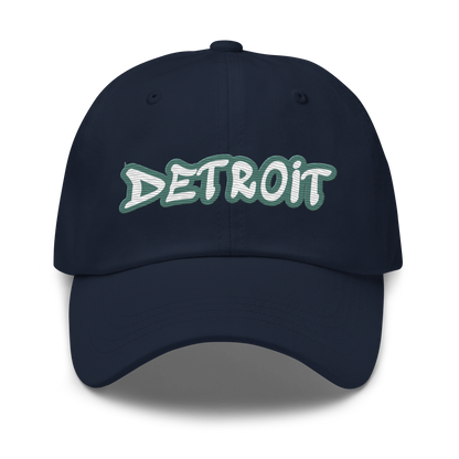 'Detroit' Dad Hat (Copper Green Tag Font)