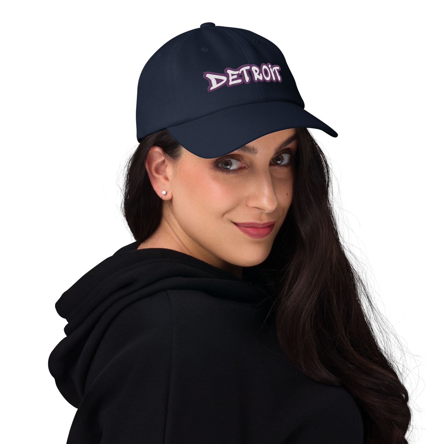 'Detroit' Dad Hat (Plum Tag Font)