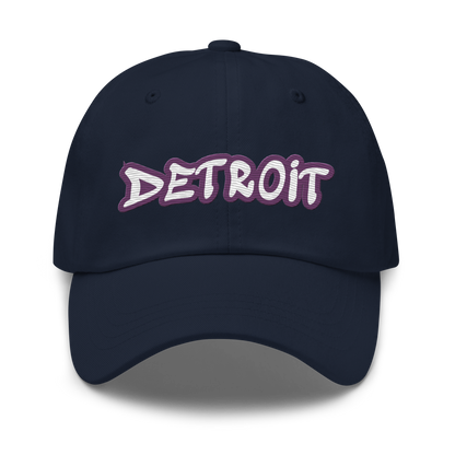 'Detroit' Dad Hat (Plum Tag Font)