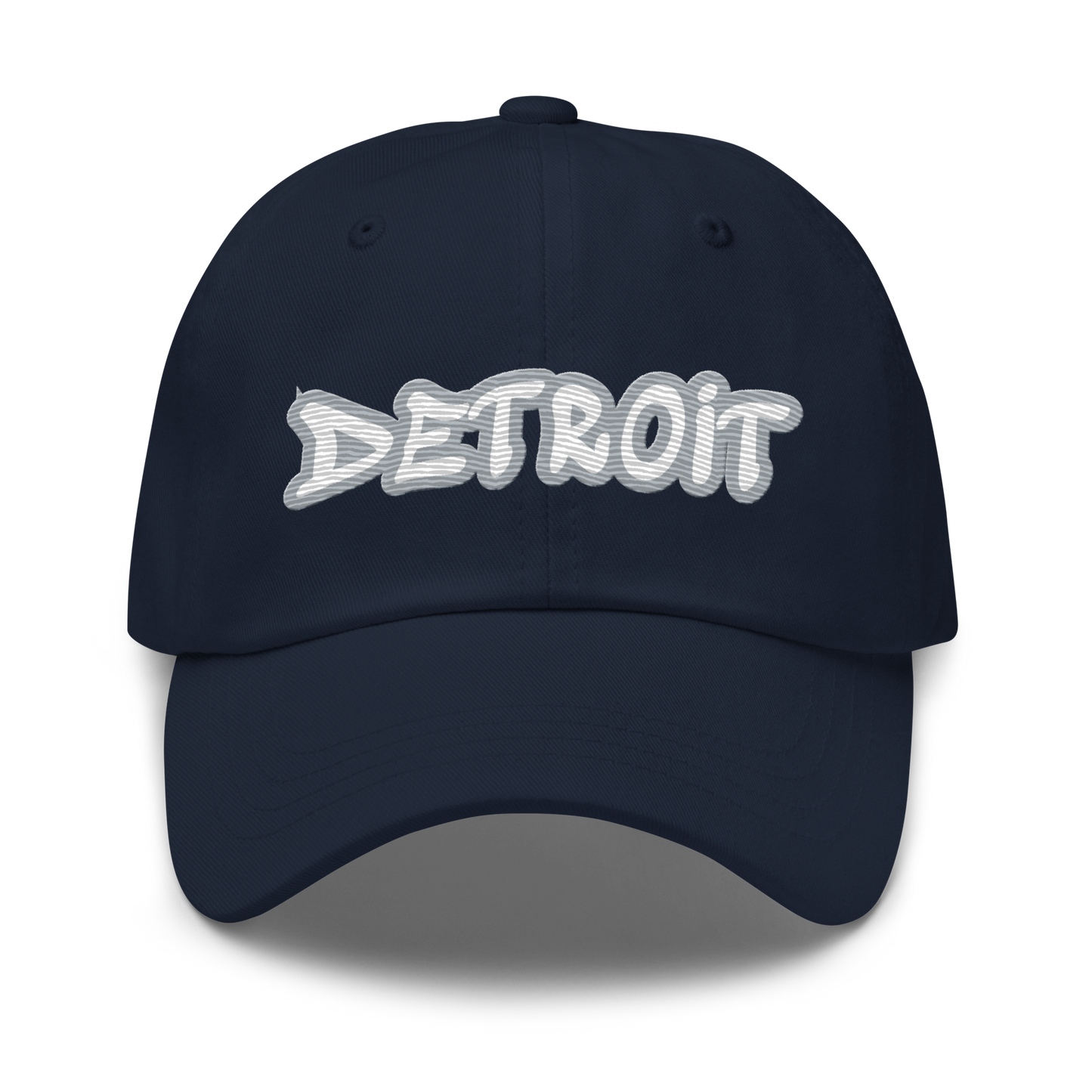 'Detroit' Dad Hat (Silver Tag Font)