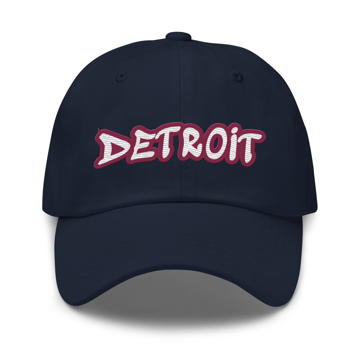 'Detroit' Dad Hat (Ruby Red Tag Font)