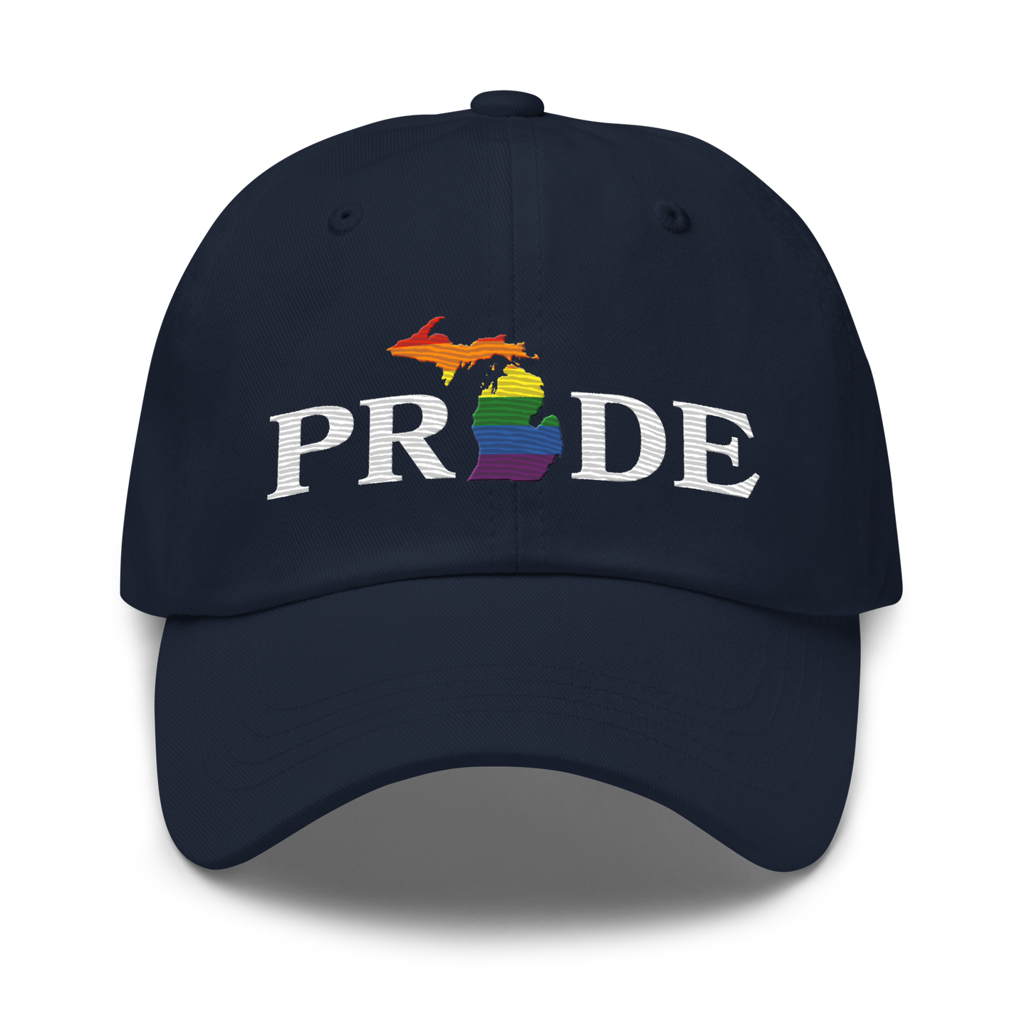 Michigan 'Pride' Dad Hat (Rainbow Pride Outline)