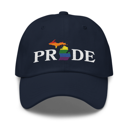 Michigan 'Pride' Dad Hat (Rainbow Pride Outline)