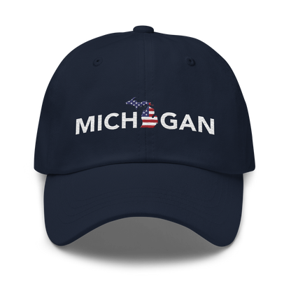 'Michigan' Dad Hat (Sans Font Patriotic Edition)