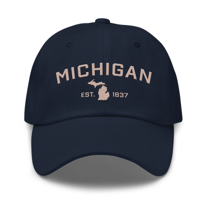 'Michigan EST 1837' Dad Hat (Athletic Font) | Rose Gold