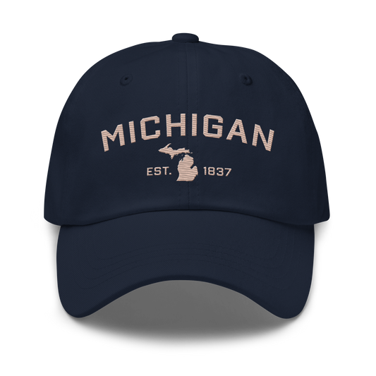 'Michigan EST 1837' Dad Hat (Athletic Font) | Rose Gold