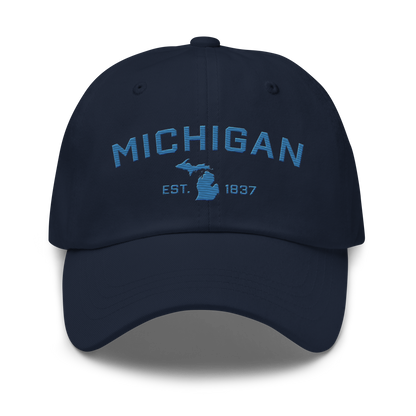 'Michigan EST 1837' Dad Hat (Athletic Font) | Superior Blue