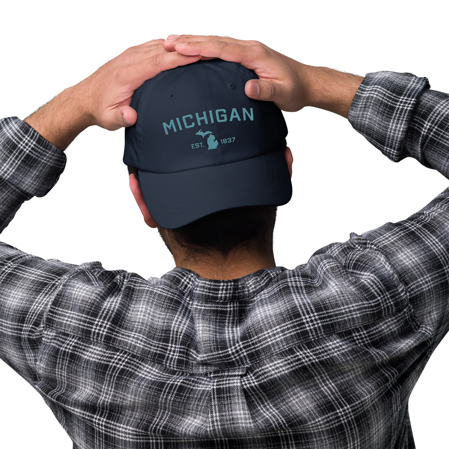 'Michigan EST 1837' Dad Hat (Athletic Font) | Huron Blue