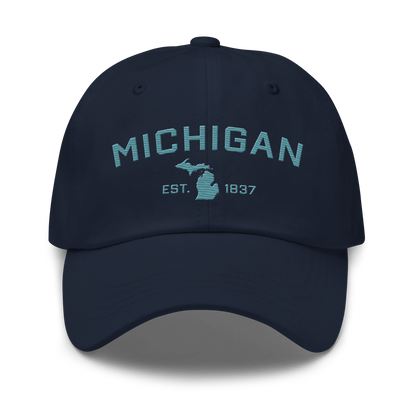 'Michigan EST 1837' Dad Hat (Athletic Font) | Huron Blue