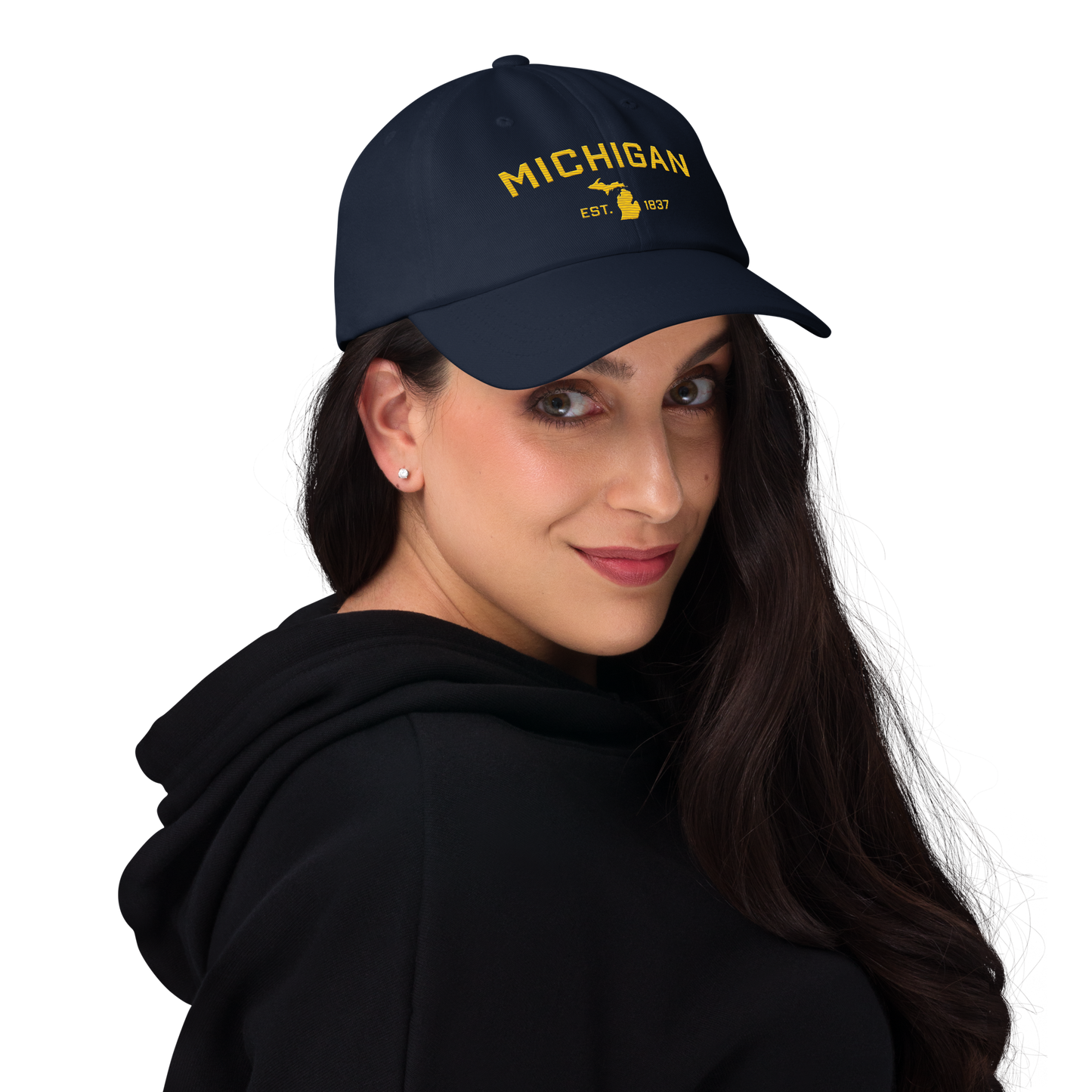 'Michigan EST 1837' Dad Hat (Athletic Font) | Gold