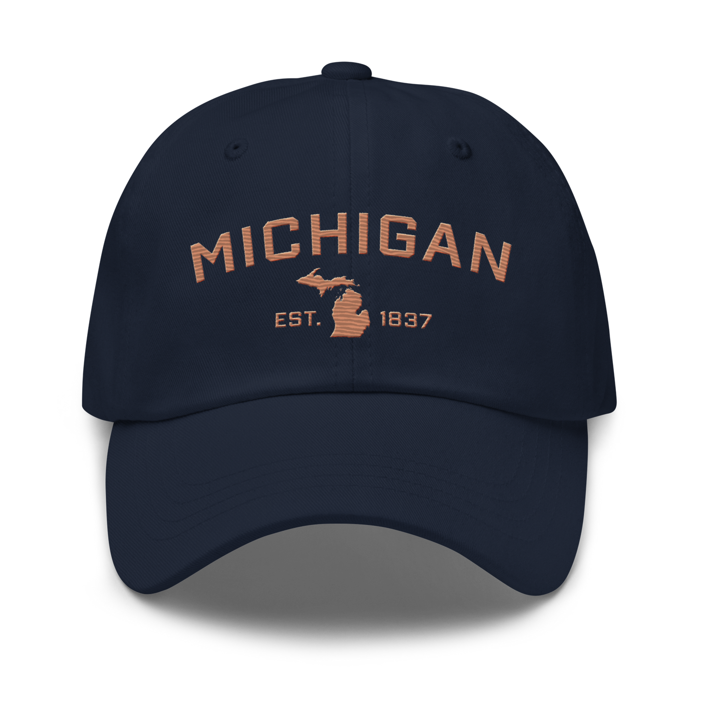 'Michigan EST 1837' Dad Hat (Athletic Font) | Copper