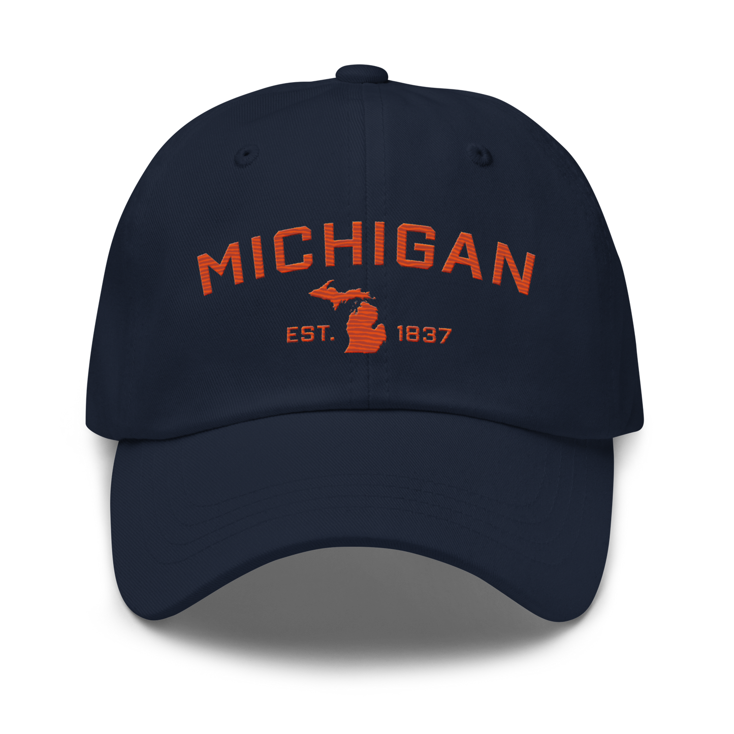 'Michigan EST 1837' Dad Hat (Athletic Font) | Maple Leaf Orange