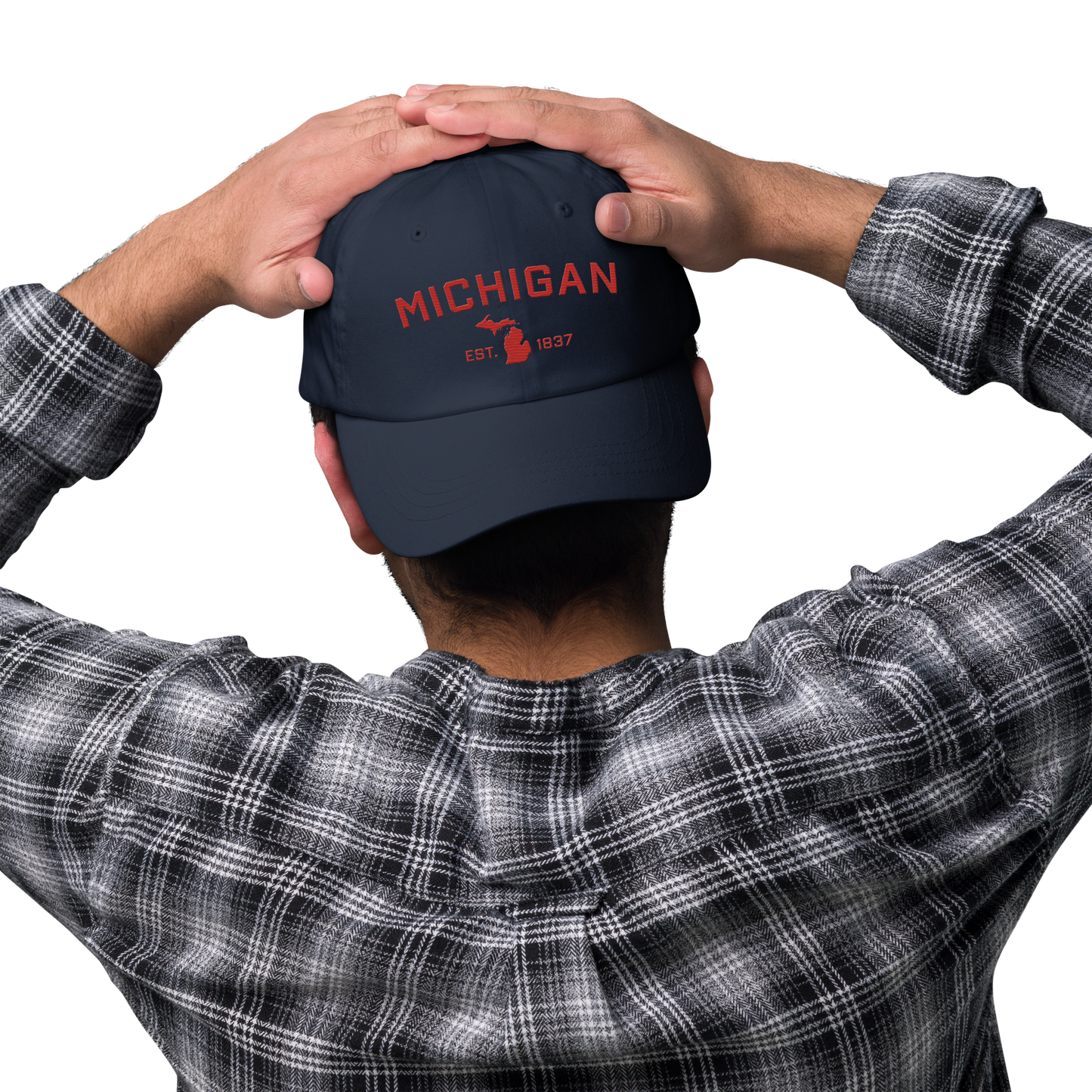 'Michigan EST 1837' Dad Hat (Athletic Font) | Aliform Red