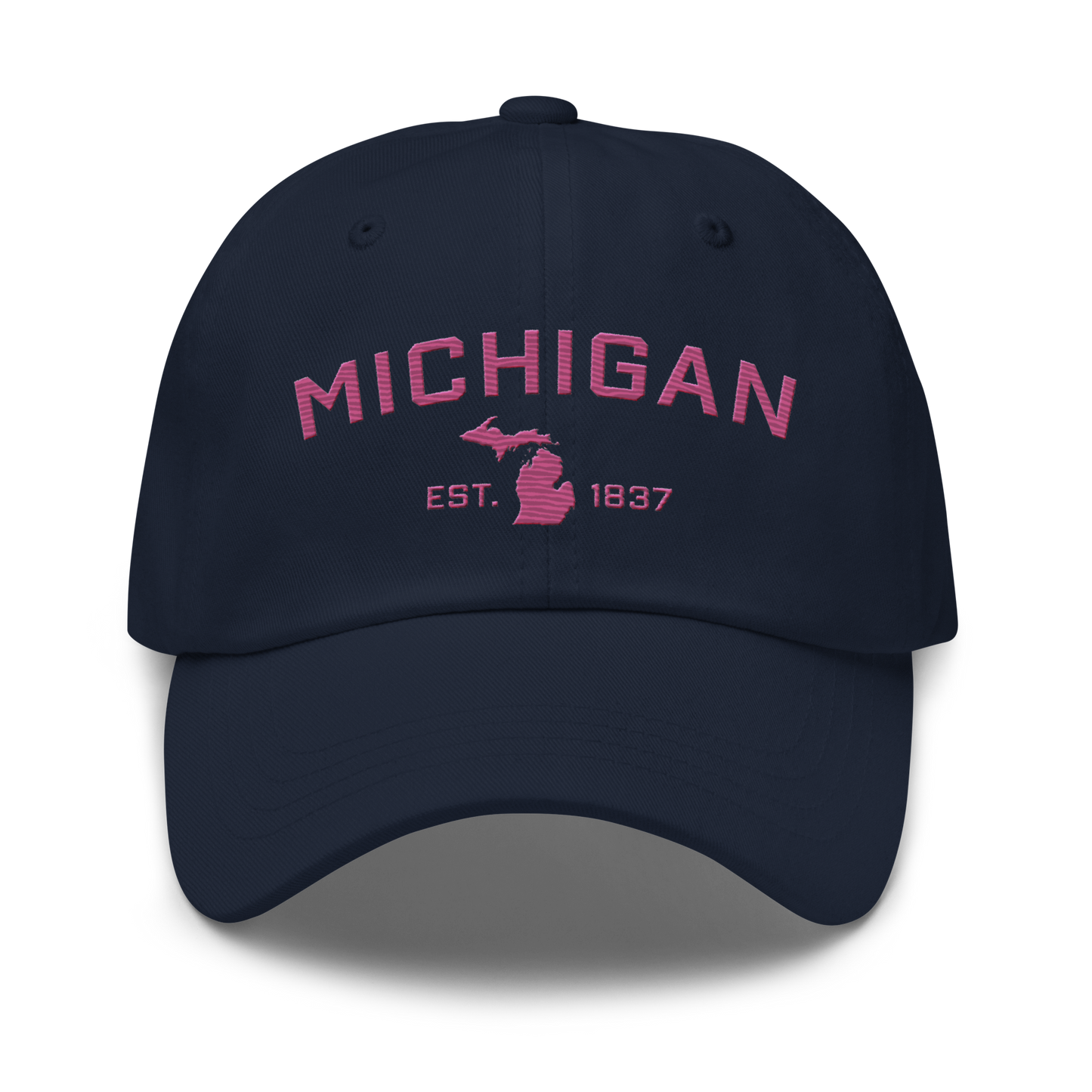 'Michigan EST 1837' Dad Hat (Athletic Font) | Apple Blossom Pink