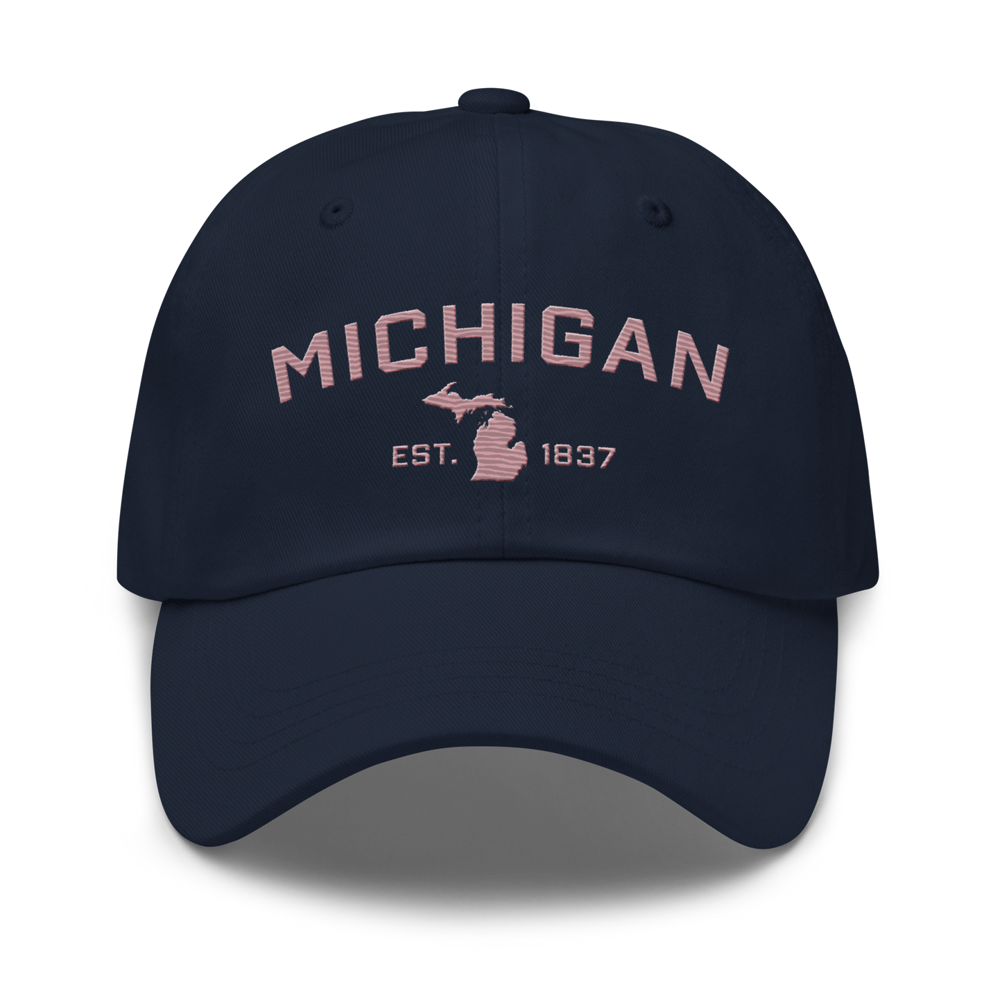 'Michigan EST 1837' Dad Hat (Athletic Font) | Cherry Blossom Pink