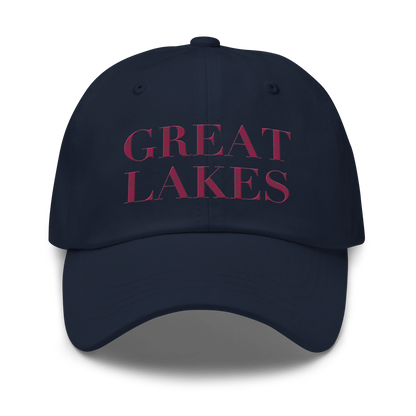 'Great Lakes' Dad Hat (Didone Font) | Ruby Red