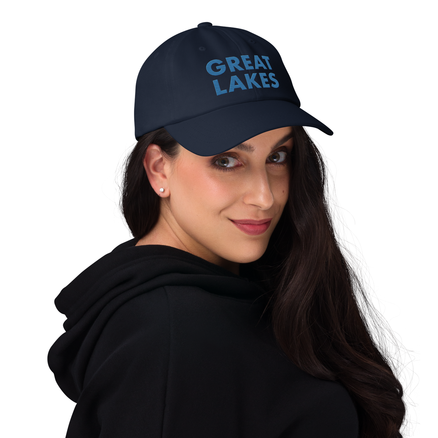 'Great Lakes' Dad Hat (Geometric Sans Font) | Superior Blue