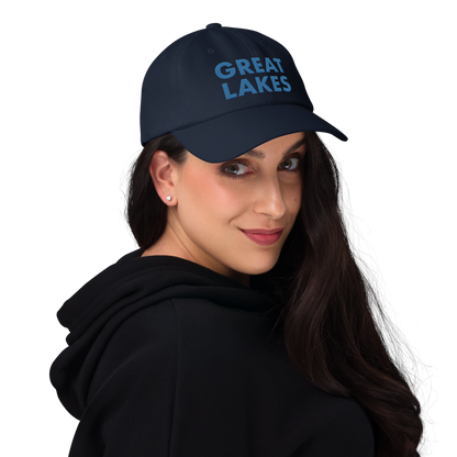 'Great Lakes' Dad Hat (Geometric Sans Font) | Superior Blue