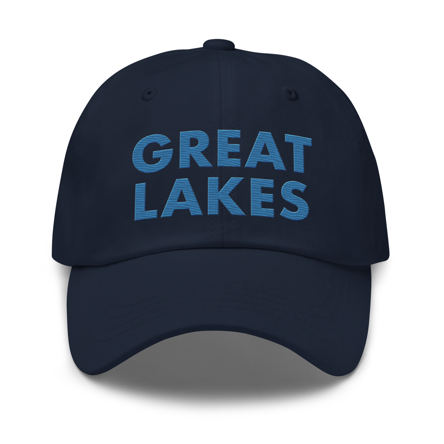 'Great Lakes' Dad Hat (Geometric Sans Font) | Superior Blue