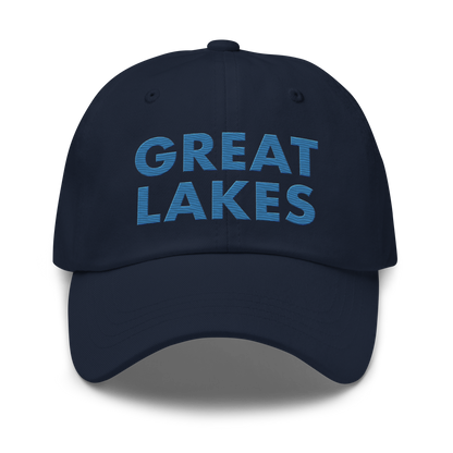 'Great Lakes' Dad Hat (Geometric Sans Font) | Superior Blue