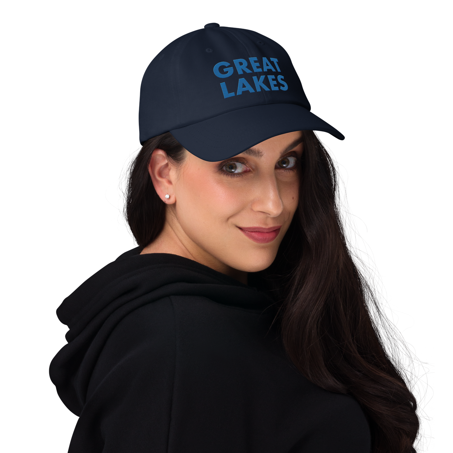 'Great Lakes' Dad Hat (Geometric Sans Font) | Azure