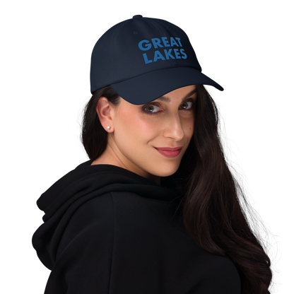 'Great Lakes' Dad Hat (Geometric Sans Font) | Azure