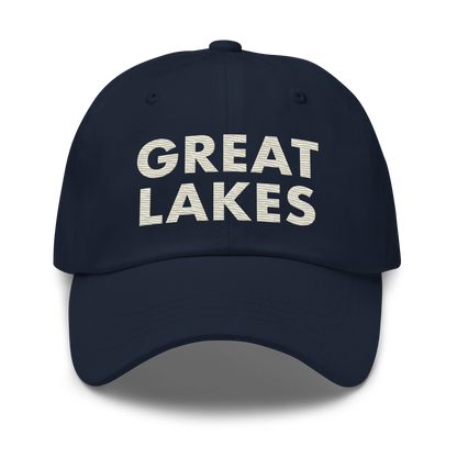 'Great Lakes' Dad Hat (Geometric Sans Font) | Ivory White