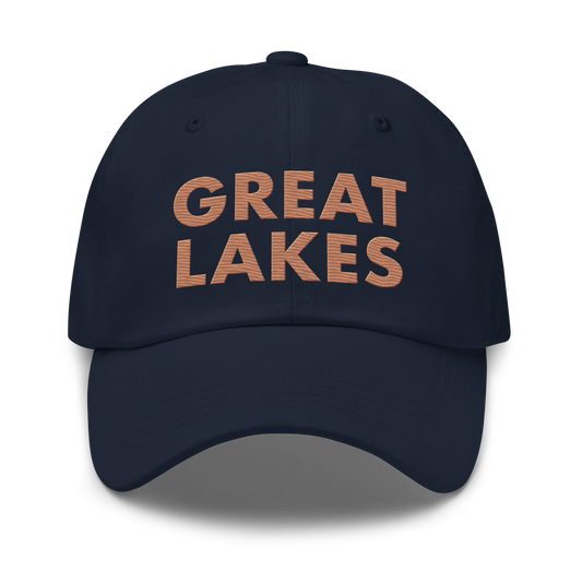 'Great Lakes' Dad Hat (Geometric Sans Font) | Copper