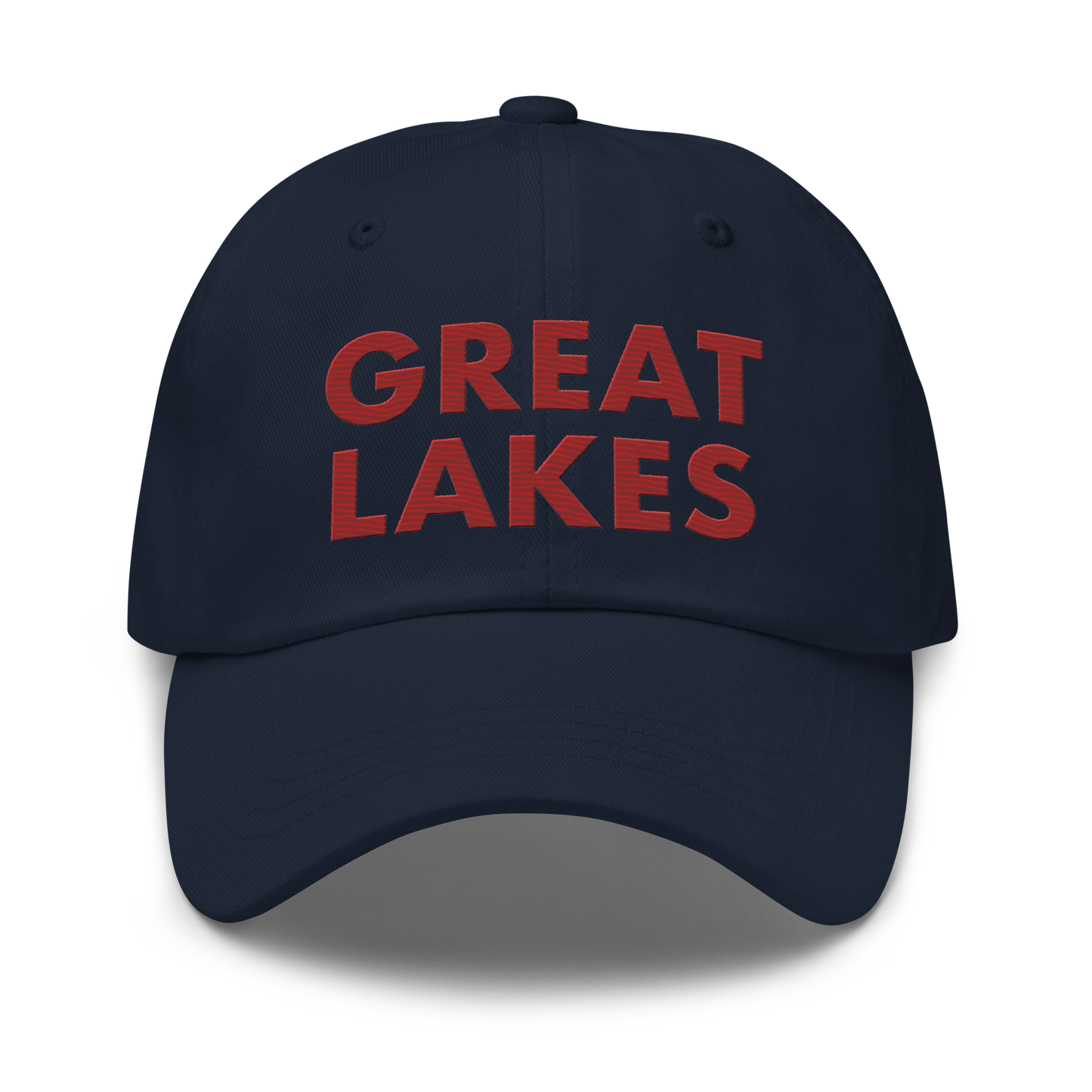 'Great Lakes' Dad Hat (Geometric Sans Font) | Thimbleberry Red