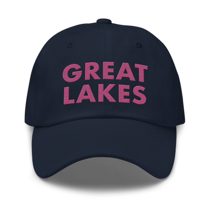 'Great Lakes' Dad Hat (Geometric Sans Font) | Apple Blossom Pink