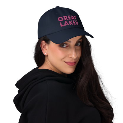 'Great Lakes' Dad Hat (Geometric Sans Font) | Apple Blossom Pink