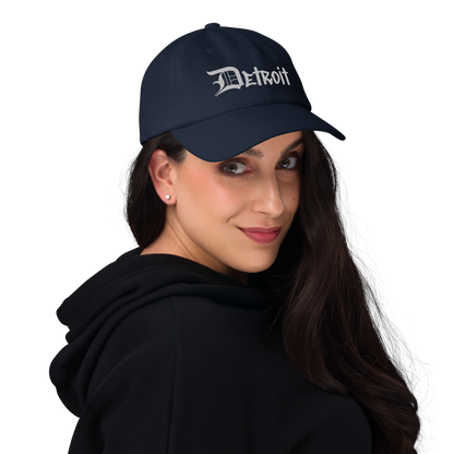 'Detroit' Dad Hat (OED Tag Font) | Platinum