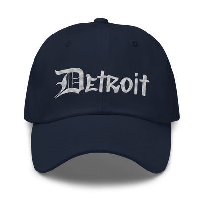 'Detroit' Dad Hat (OED Tag Font) | Platinum