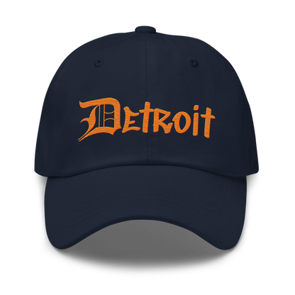 'Detroit' Dad Hat (OED Tag Font) | Orange