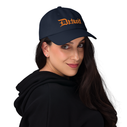 'Detroit' Dad Hat (OED Tag Font) | Orange