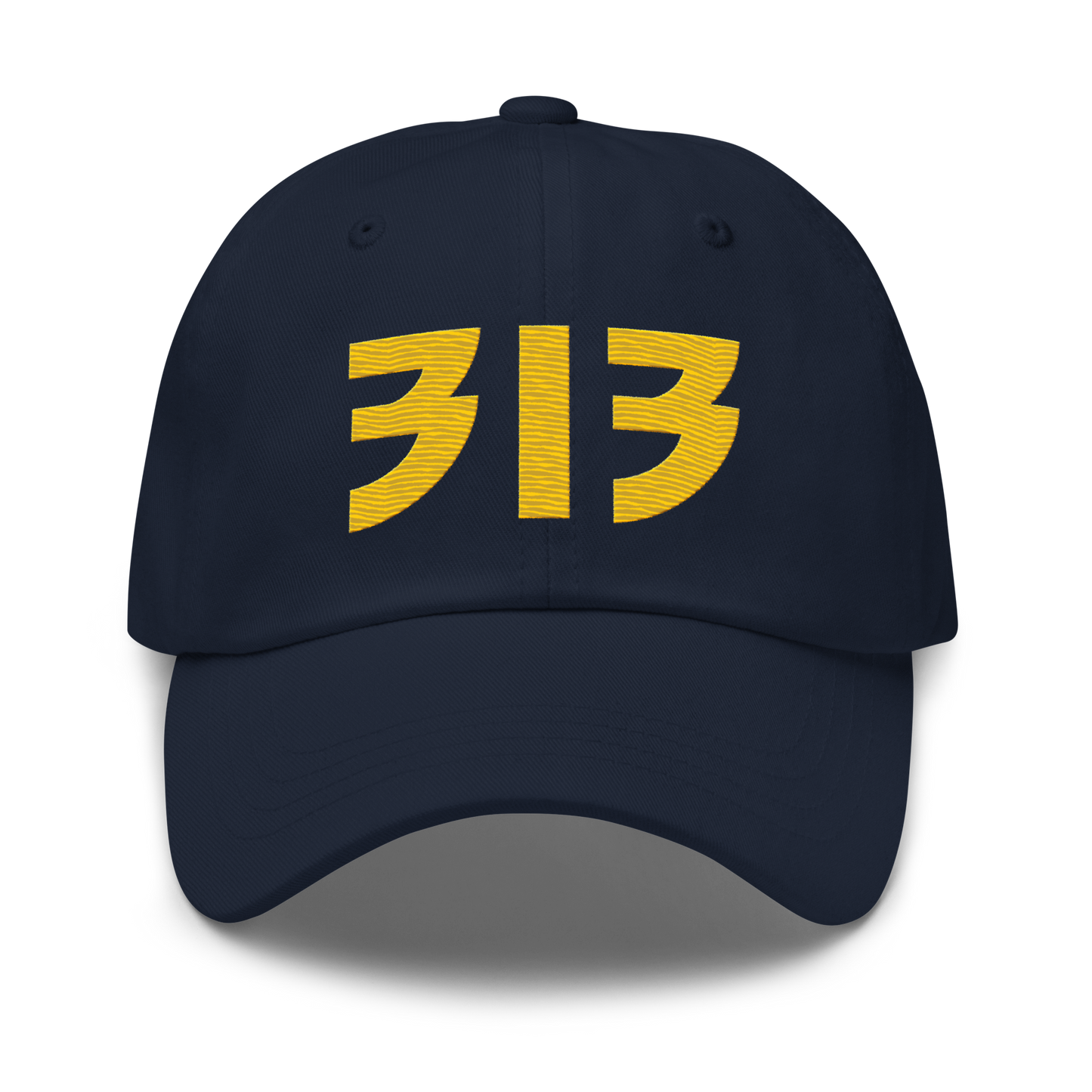 Detroit '313' Dad Hat (Glam Rock Font) | Maize