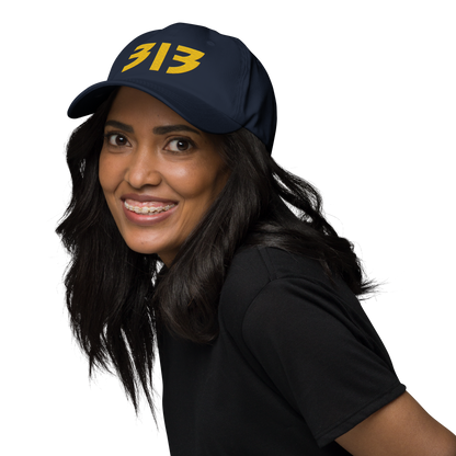 Detroit '313' Dad Hat (Glam Rock Font) | Maize