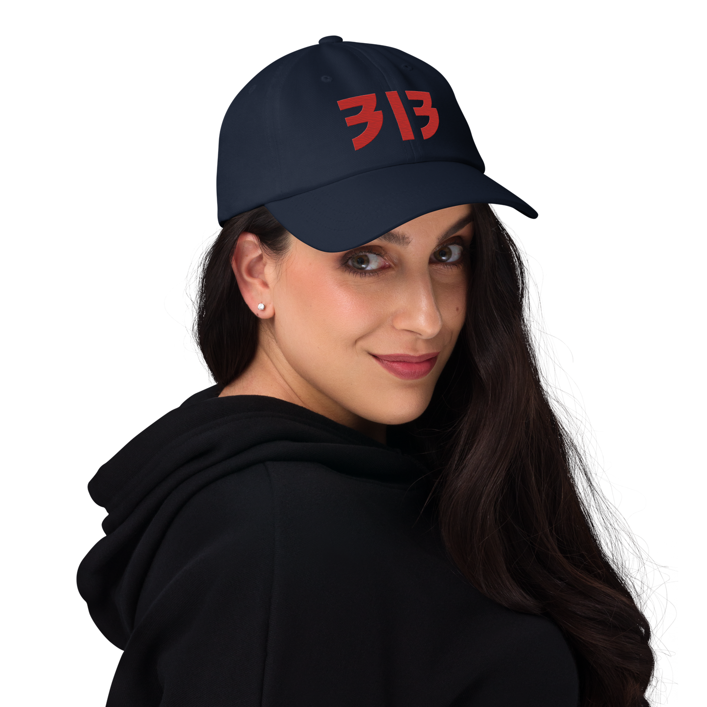 Detroit '313' Dad Hat (Glam Rock Font) | Aliform Red