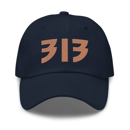 Detroit '313' Dad Hat (Glam Rock Font) | Copper