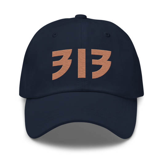 Detroit '313' Dad Hat (Glam Rock Font) | Copper