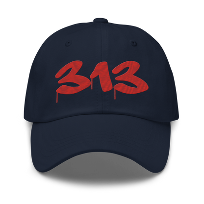 Detroit '313' Dad Hat (Tag Font) | Aliform Red