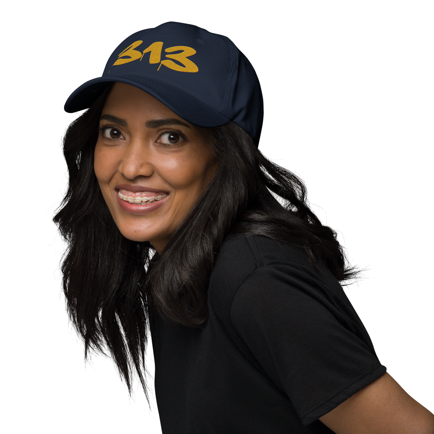 Detroit '313' Dad Hat (Tag Font) | Gold