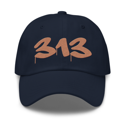 Detroit '313' Dad Hat (Tag Font) | Copper