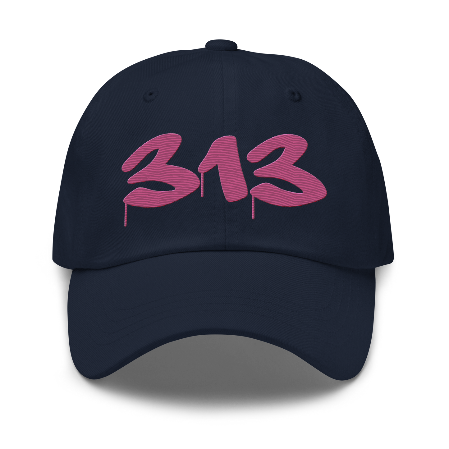 Detroit '313' Dad Hat (Tag Font) | Apple Blossom Pink