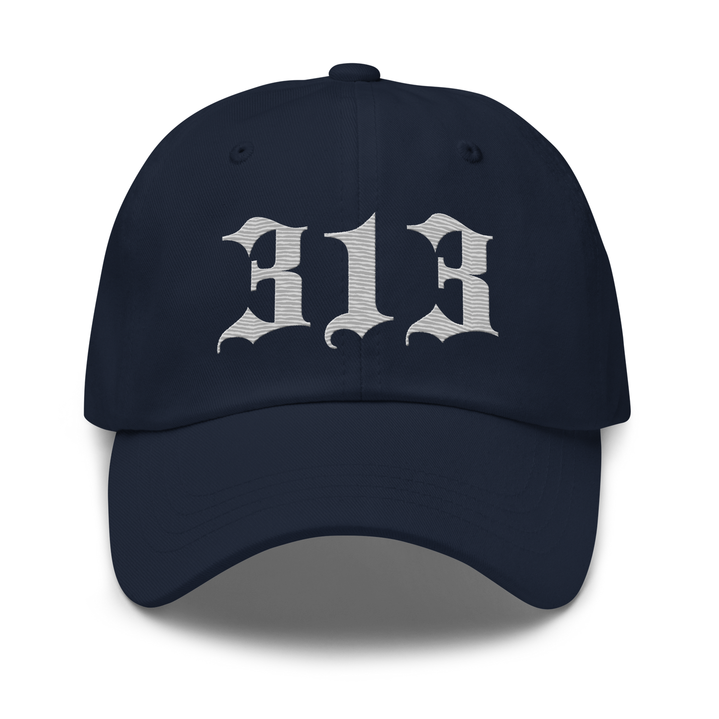 Detroit '313' Dad Hat (Old English Font) | Platinum