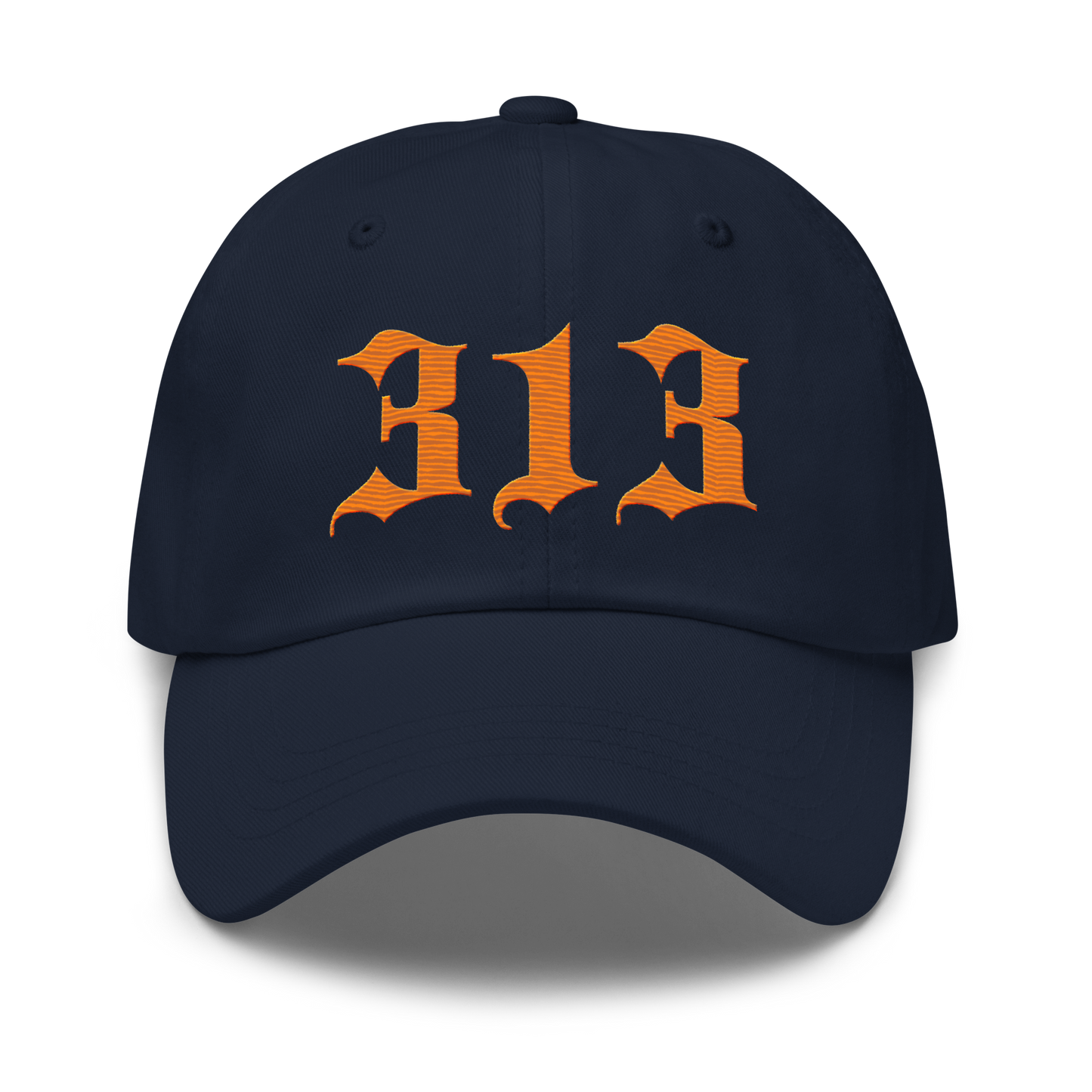 Detroit '313' Dad Hat (Old English Font) | Orange