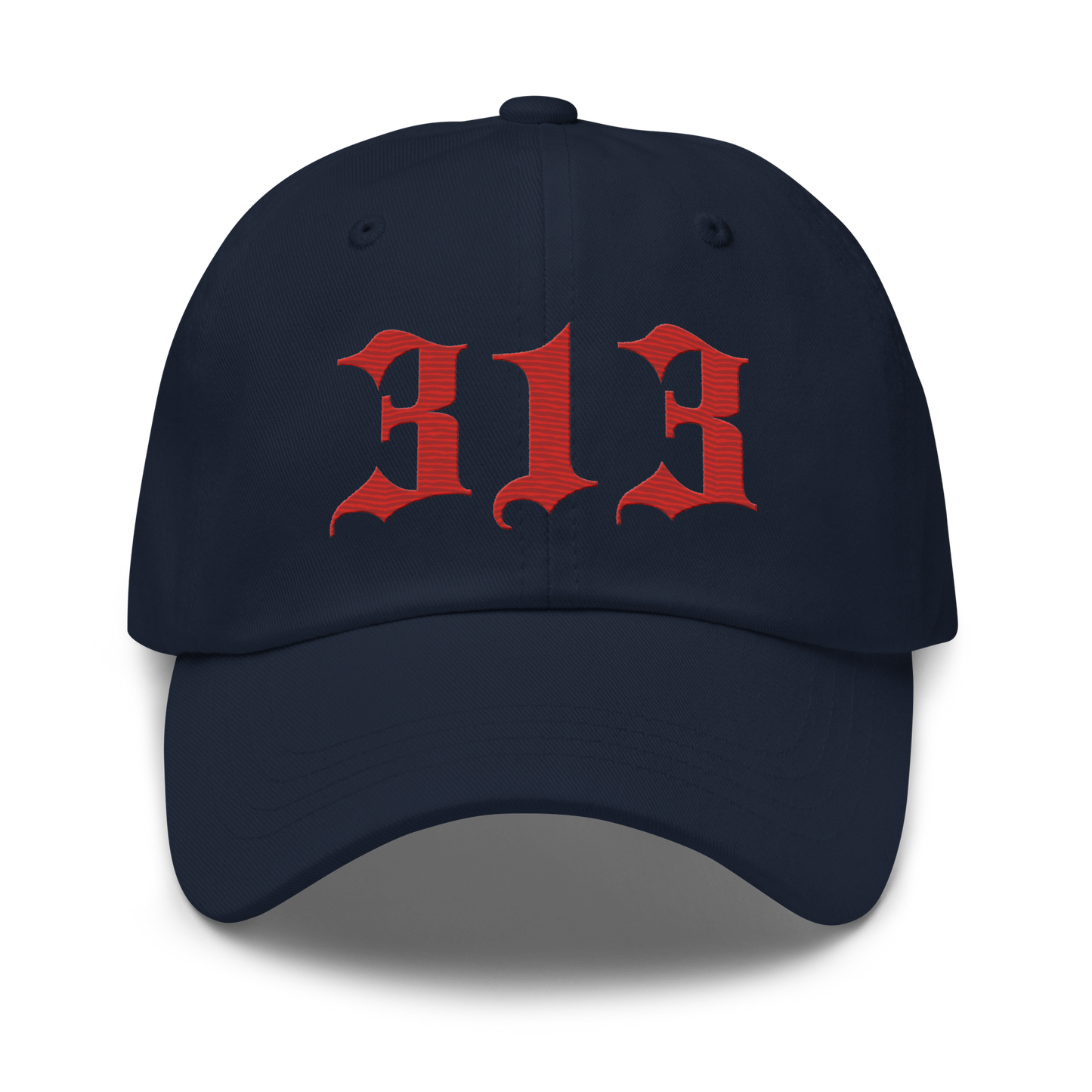 Detroit '313' Dad Hat (Old English Font) | Aliform Red