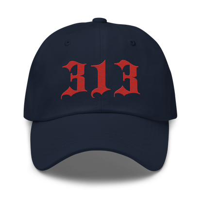 Detroit '313' Dad Hat (Old English Font) | Aliform Red